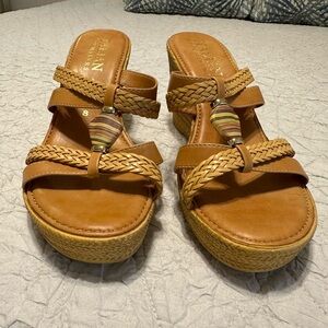 Tan Woven Leather Sandals